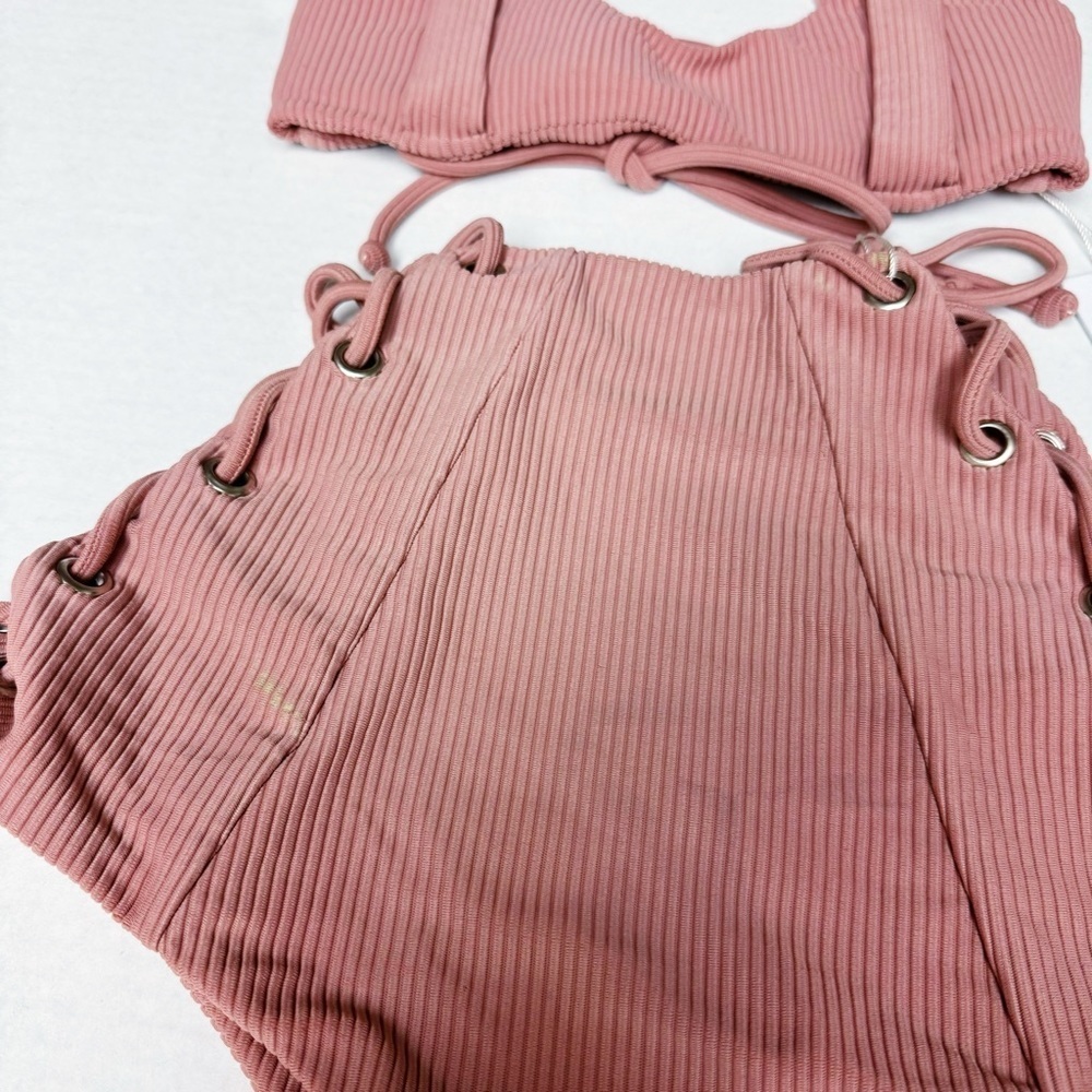 Issa de Mar - Dusty Rose Ribbed Bikini Set - Picture 3 of 5